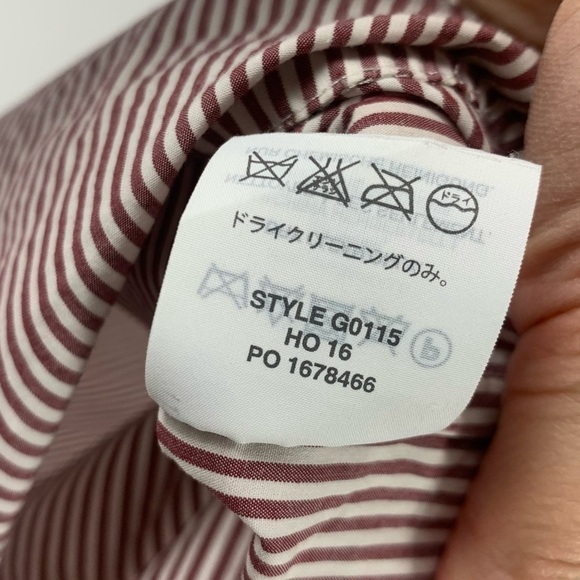 J. Crew Margot Red Pinstripe Ruffle Blouse Top 6P - Picture 8 of 10